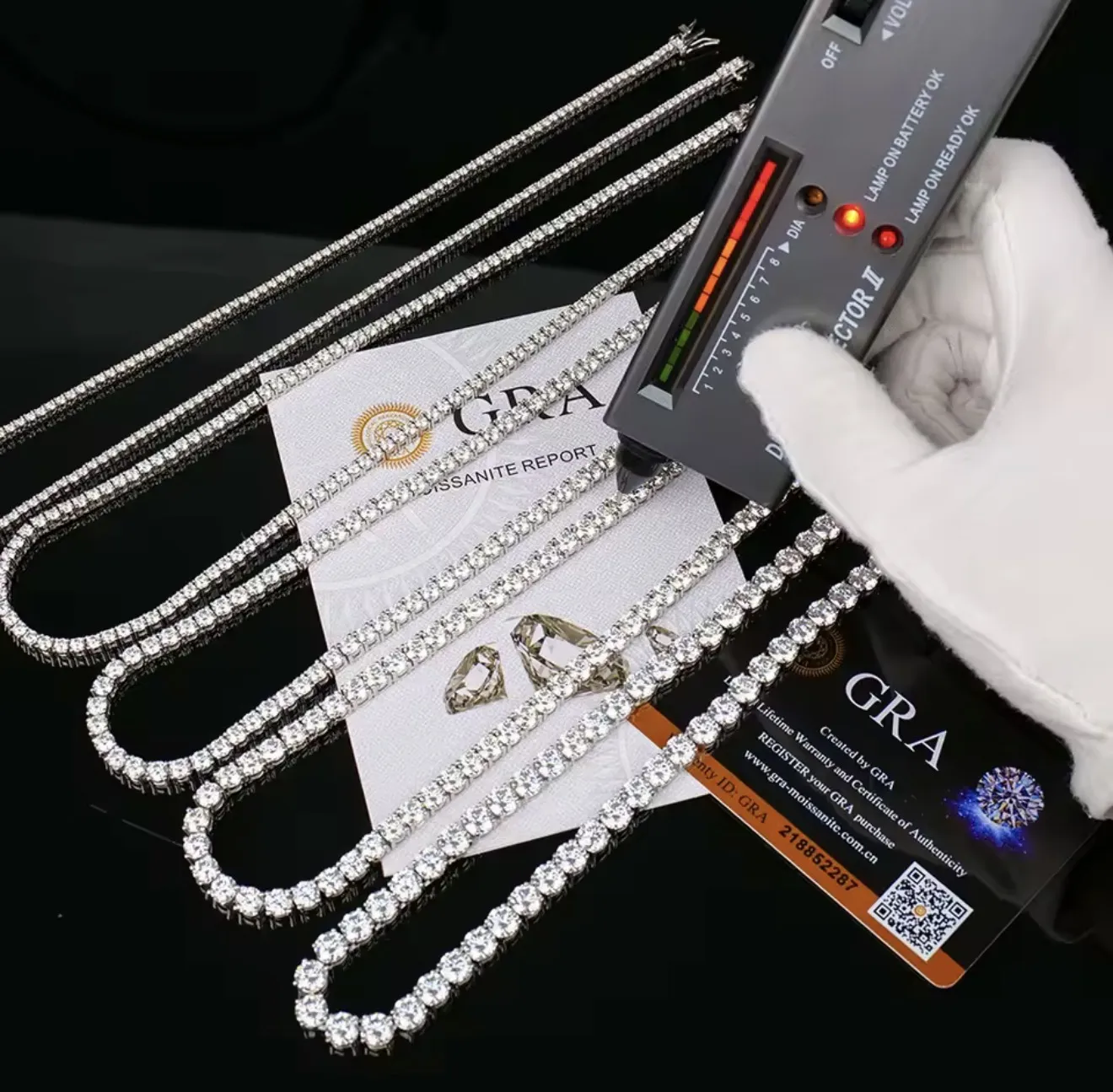 Nice Certified Moissanite Tennis Necklace 3/4/5/6mm Solid 925 Sterling Silver Diamond Tennis Necklaces for Women