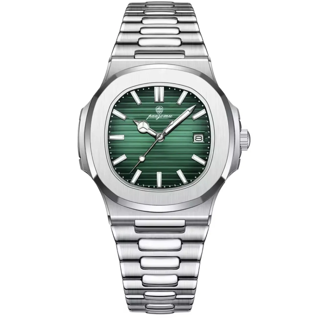 PENGAGAR Trend Men's Watches Classic Fashion Original Quartz Watch for Man Square Dial Waterproof Luminous Date Wristwatch Reloj